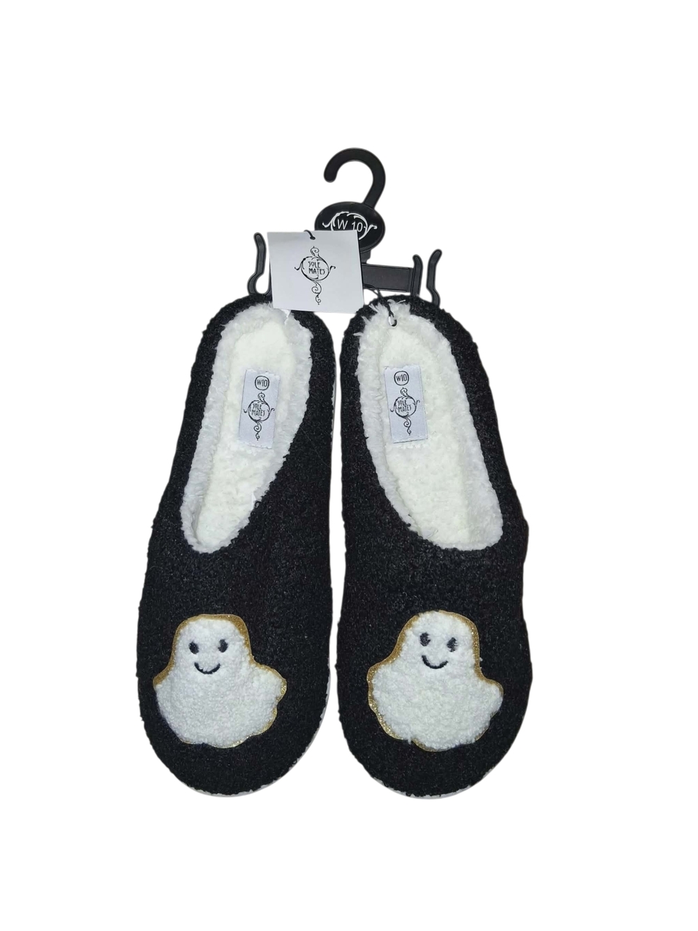 Black Fuzzy Ghost Slip-On Slippers - Picture 5 of 6